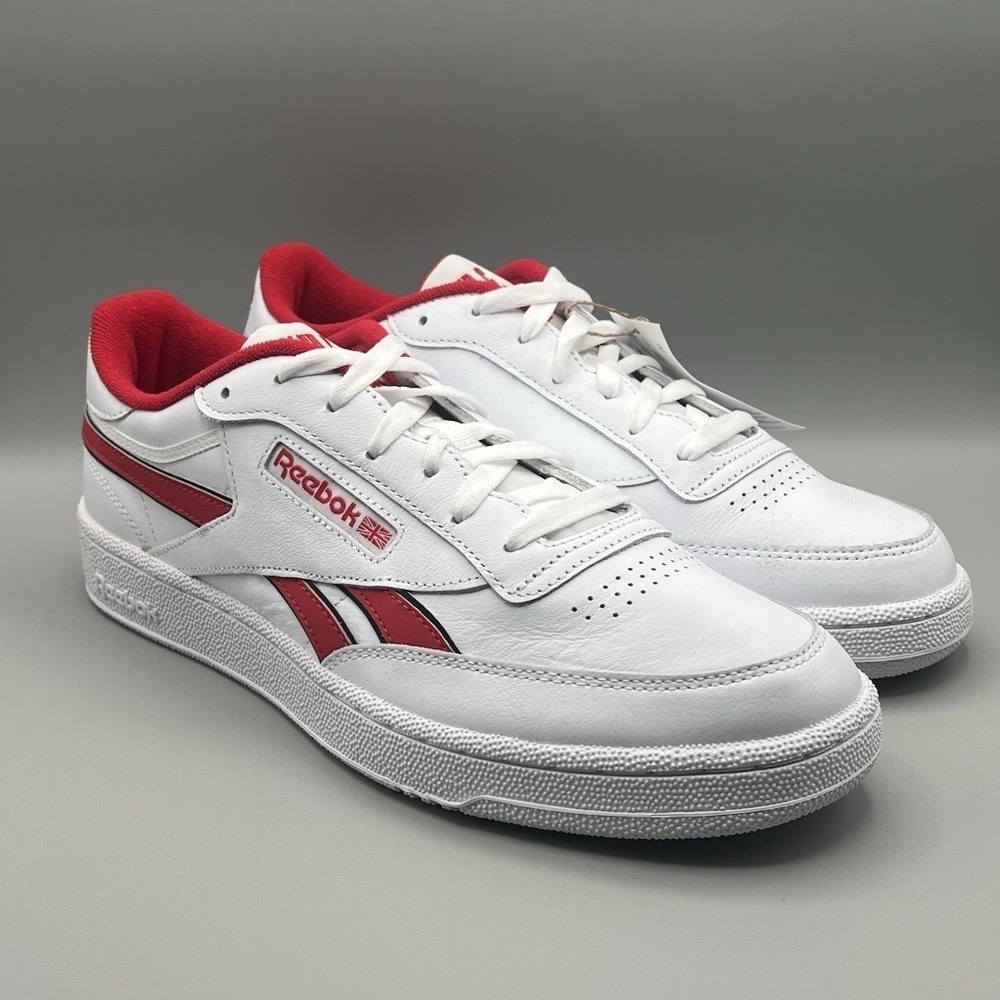 Reebok Classic Club C Revenge White and Red Retro Shoes - Men's Size 12 NEW